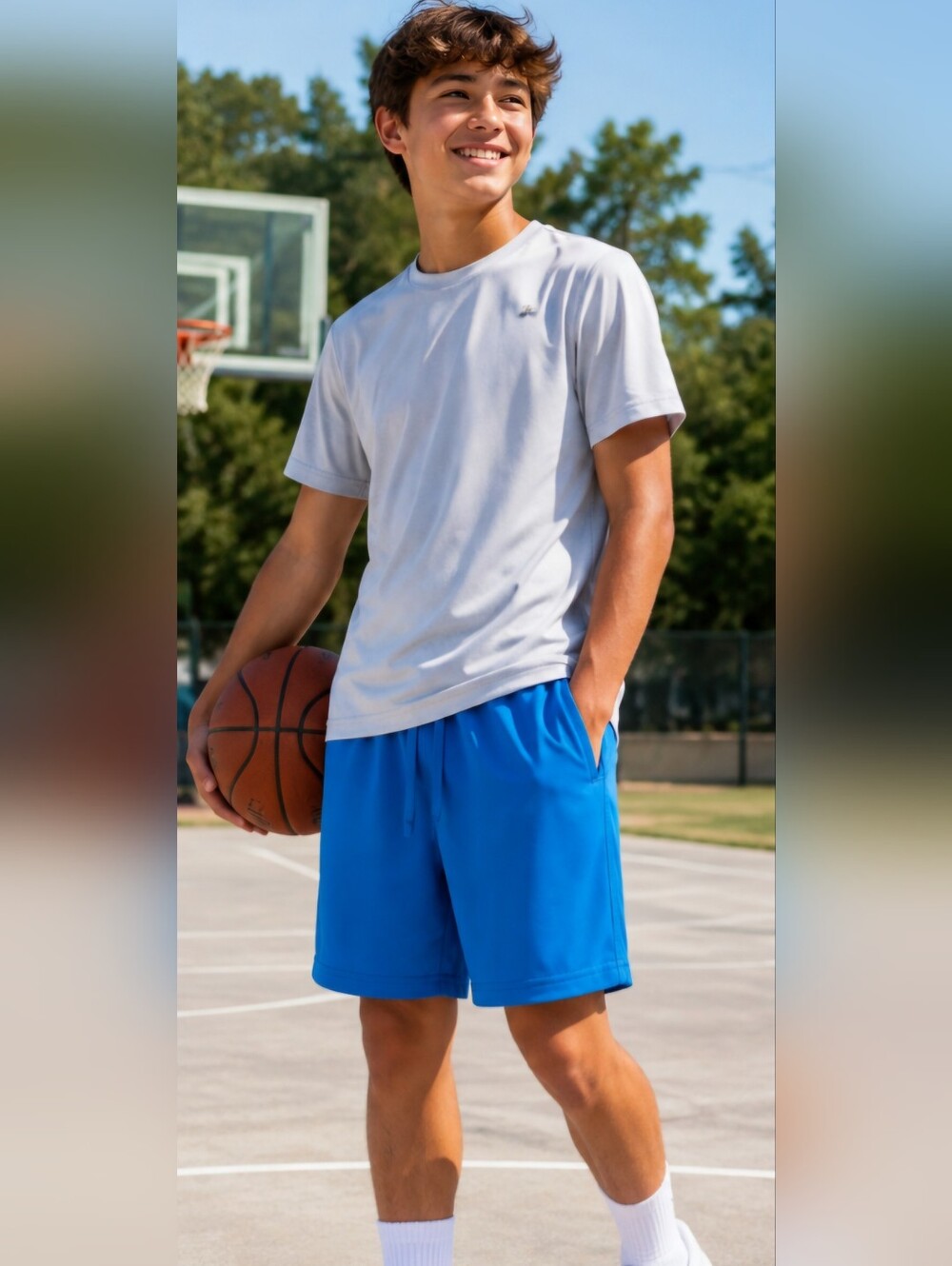 Boys Blue Athletic Shorts